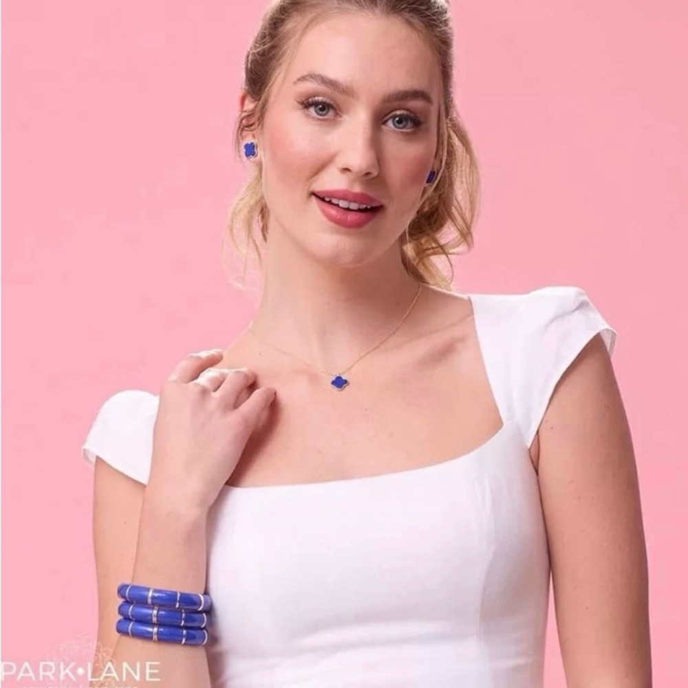 ParkLane Lana Necklace and Earrings-Cobalt Blue